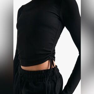 Zara Black Ribbed Knit Top